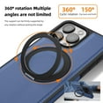 thumbnail image 3 of 3-in-1 [Magnetic+KickStand+Ring Holder] for iPhone 15 Pro Max PU Leather Case, Compatible with MagSafe, Invisible 360° Rotatable Ring Stand Shockproof Protective Magnetic Cover,Blue, 3 of 8