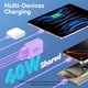 thumbnail image 4 of Cargador de pared USB C, adaptador de corriente PD de 40 W y 4 puertos, blanco, 4 of 7