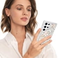 thumbnail image 6 of Compatible with Galaxy S23 Ultra Bling Case Luxury 3D Diamond Crystal Rhinestone Shiny Gemstone Perfume Bottle and Flower Phone Case for Women and Girls Glitter Sparkle Chain Lanyard Strap, 6 of 7