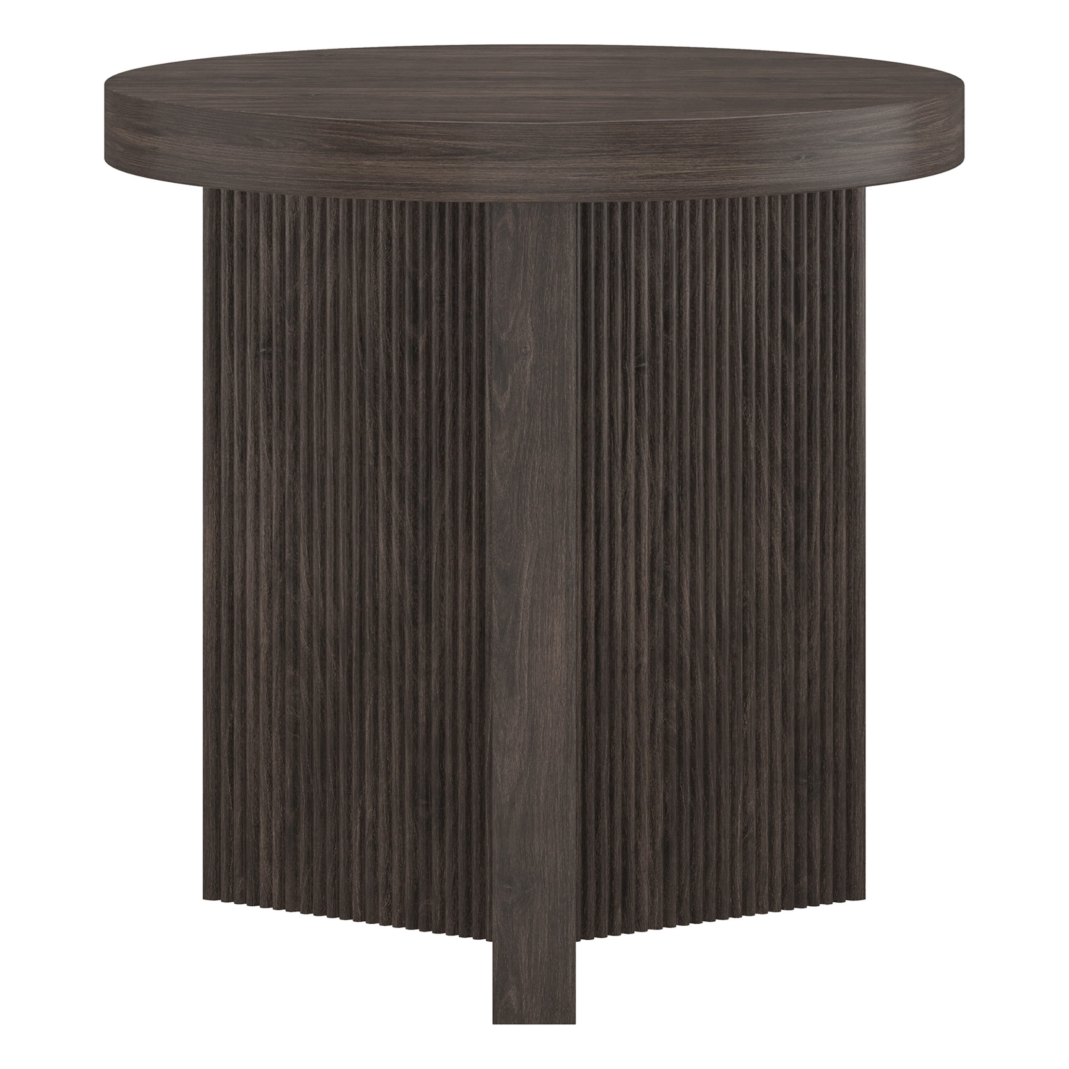 Evelyn&Zoe Scandinavian 22" Wide Alder Brown Side Table