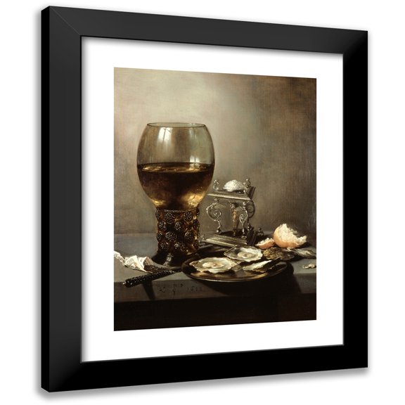 Pieter Claesz 12x14 Black Modern Framed Museum Art Print Titled - Still Life (1643)