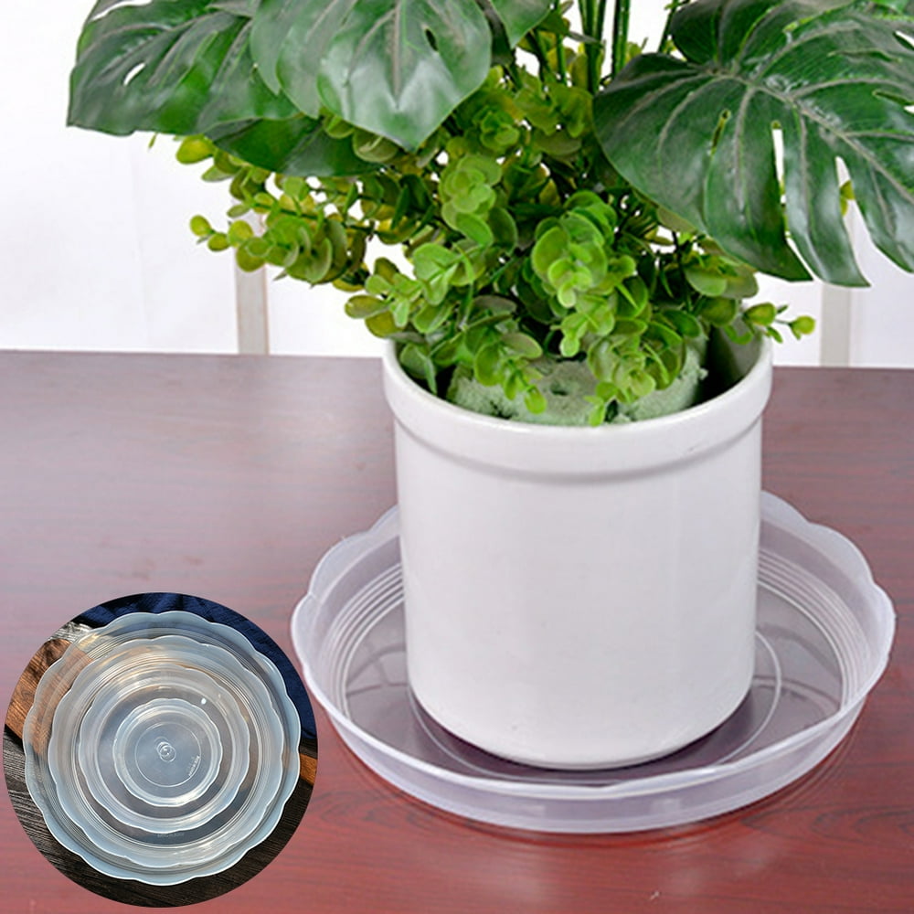 SPRING PARK 10Pcs 14/16/18/20/24cm Plastic Clear Plastic Plant Saucer Drip Trays for pots
