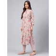 thumbnail image 5 of Janasya Women's Pink Cotton Floral Printed Pant Set with Scarf, 5 of 10