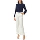 thumbnail image 2 of INSPIRAR CHIC Blusa de Manga Larga con Cuello Alto y Botones para Mujer con Volantes XL Azul Marino, 2 of 8