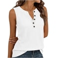 thumbnail image 3 of GUACER Waffle Knit Henley Tank Top for Women Sleeveless Button-Front Casual Tee Breathable Summer Camisole, 3 of 6
