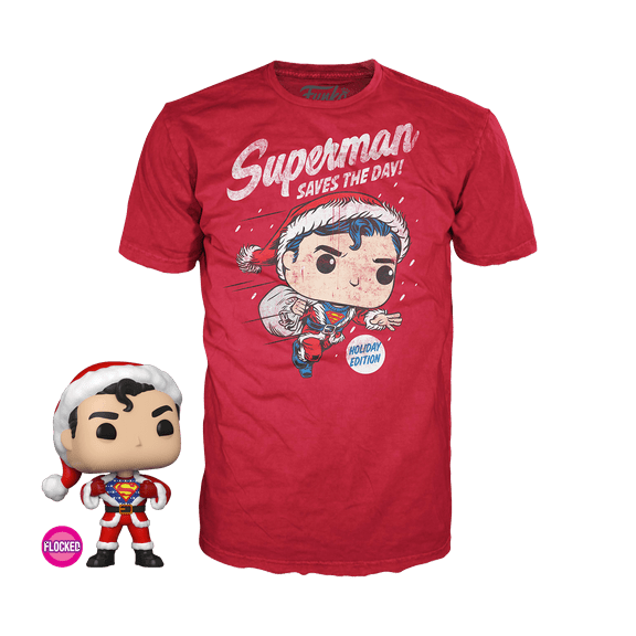 Funko POP! & Tee: DC Holiday - Superman (Flocked) - Extra Large - Walmart Exclusive