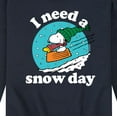 thumbnail image 3 of Peanuts - Snoopy I Need A Snow Day - Men's Crew Neck Fleece Pullover, 3 of 6