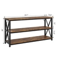 thumbnail image 3 of Industrial Long Console Table, 55 Inch 3-Tier Entryway Table with Storage Shelves, Rectangular Sofa Table for Entryway, Entry Table for Entrance, Hallway, Living Room, Bedroom (Retro Brown, 55 IN), 3 of 10