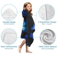 thumbnail image 7 of Black Blue Butterfly Pattern Hooded Bath Towel，50"x30" for Ages 3 To 12 Kids, Quick Dry Lightweight Soft Microfiber Hood Beach Towel Cover Up for Kids, 7 of 7