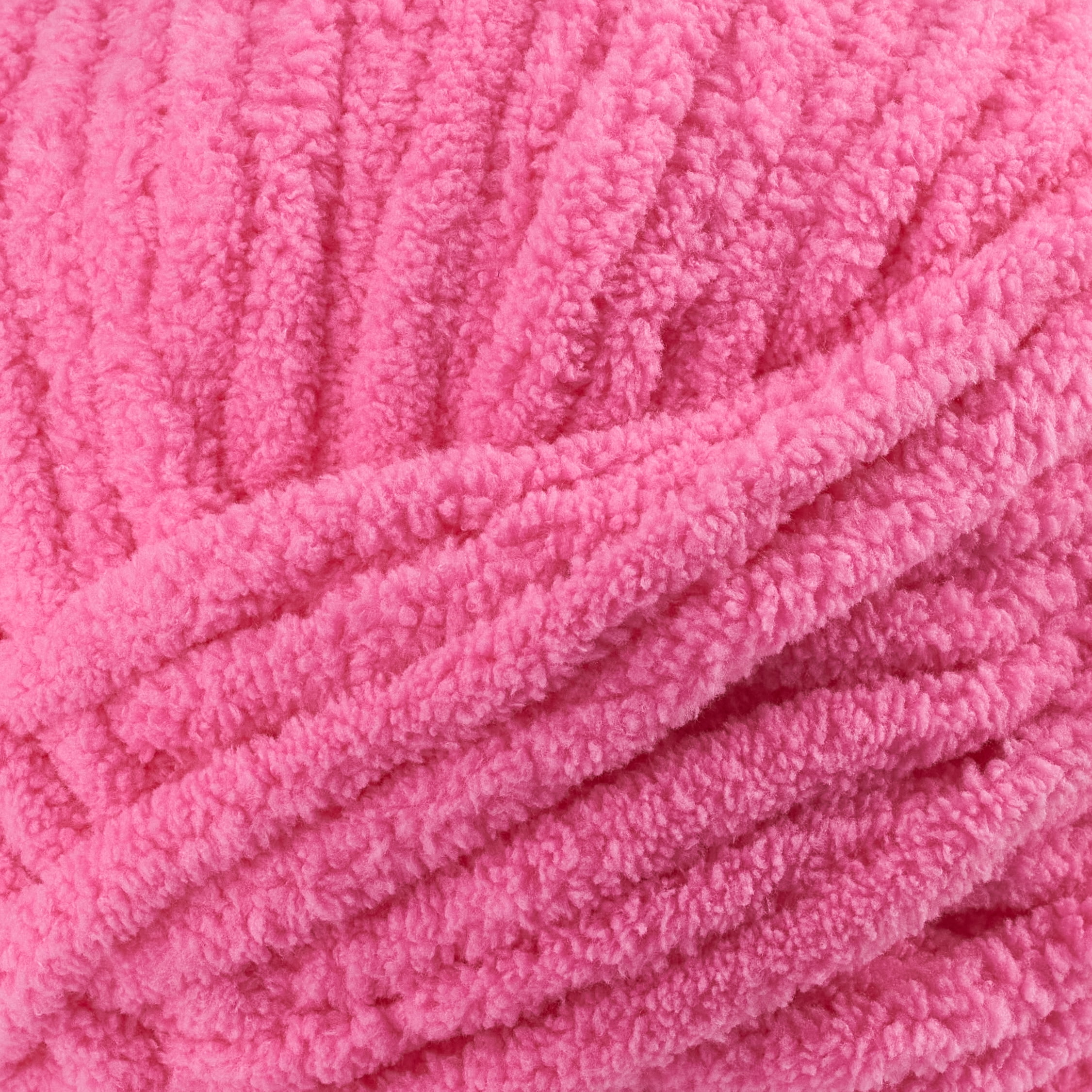 Big Twist Plush 4 Pack Super Bulky Polyester Yarn, Electric Pink, 153 yd, 10.5 oz