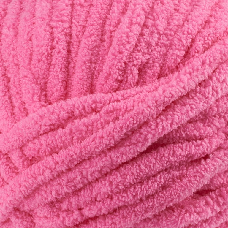Big Twist Plush Super Bulky Polyester Yarn Electric Pink 153 yd