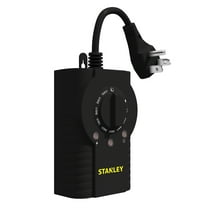 STANLEY LightTimer Select Twin 2-Outlet Grounded Outdoor Photocell Timer with 6-In. Cord, Black, W38463