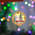 thumbnail image 5 of Adornos navideños Decoración de madera Luz nocturna Papá Noel Muñeco de nieve Ciervo Árbol Cabaña de troncos Cabaña Regalos para el hogar Decoraciones Panel acrílico transparente S, 5 of 5