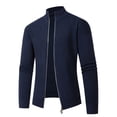 thumbnail image 1 of Puntoco Abrigo De Cuello Alto Con Bolsillos Y Cremallera De Punto De Color Liso Para Hombre, 1 of 2