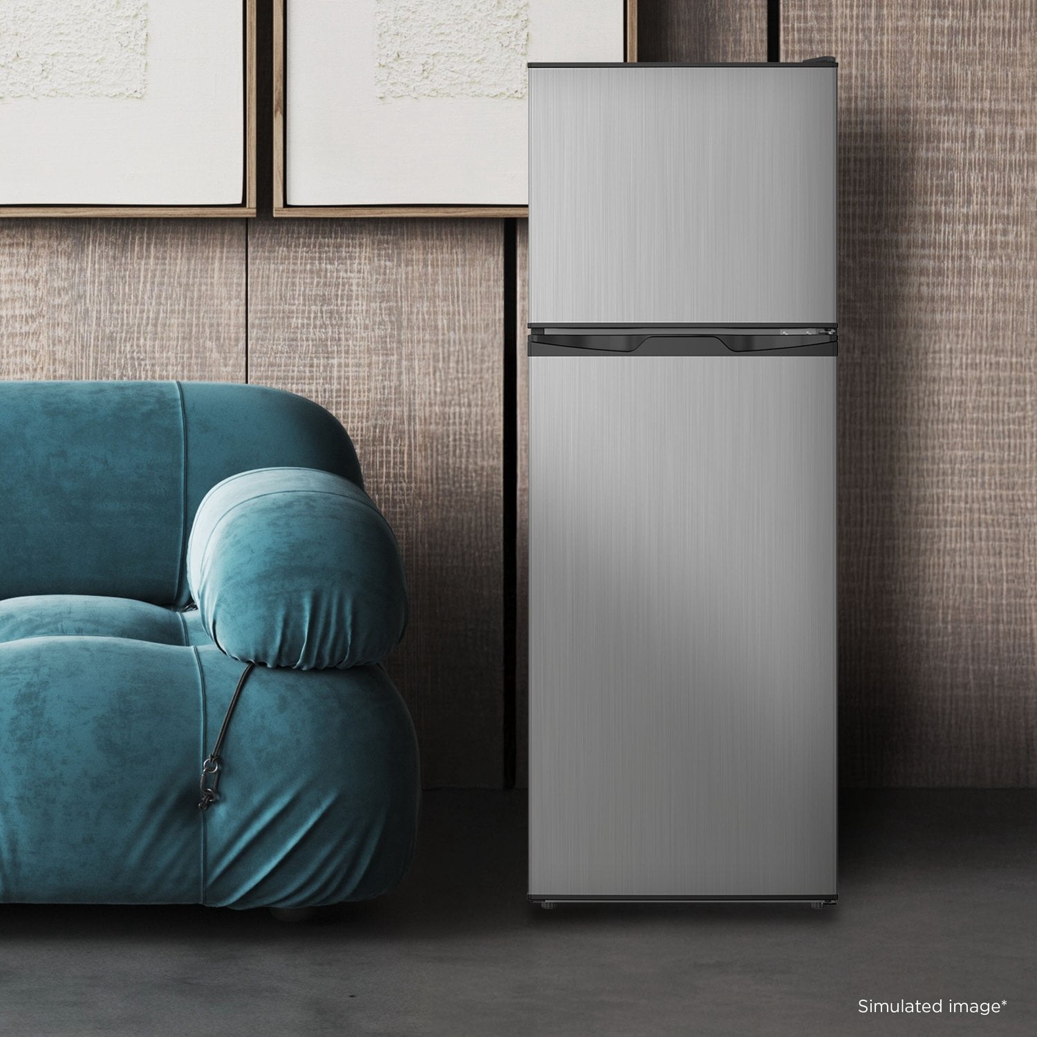 TCL Silver Compact Two Door Refrigerator with Freezer for Kitchen, Garage & Office, 4.7 Cu. Ft.