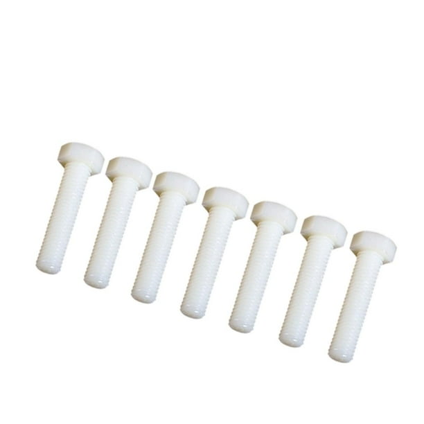 Paquete de 50 Tornillos M5 Cola Tornillos hexagonales de plástico M5 x 25 mm cabeza hexagonal