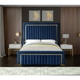 thumbnail image 4 of Meridian Furniture Dolce Solid Wood and Velvet King Bed in Navy, 4 of 5