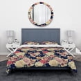 thumbnail image 2 of Designart 'Colorful Roses Floral Pattern' Bohemian & Eclectic Duvet Cover Set, 2 of 4