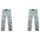 thumbnail image 4 of Qarigey Pantalones de verano 2 en 1 para hombre, senderismo, viajes, secado rápido, pantalones desmontables, montañismo, cintura elástica, gris claro L 2piezas, 4 of 6