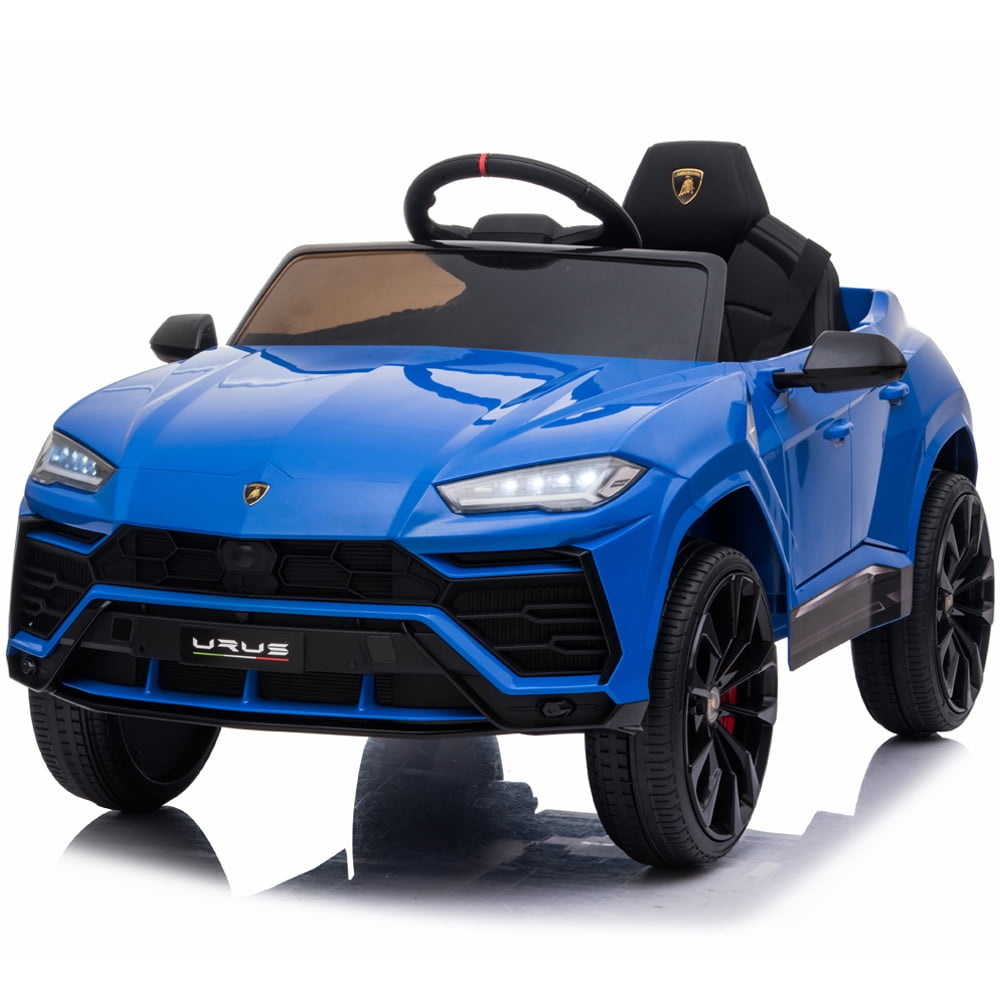Ride on Toys for 3-4 Year Olds Boy Girl, Lamborghini 12 V Kids Ride On Car with Remote Control, Battery Powered Power 4 Wheels Vehicles with LED Lights, MP3 Player, Horn, Birthday Gift, Blue, W15739