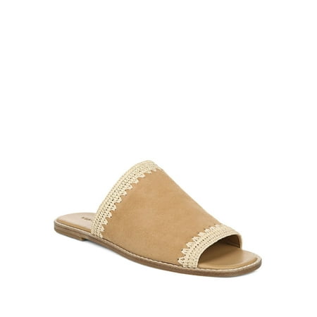 

VINCE. Womens Beige Jute Detail Padded Padmore Square Toe Slip On Leather Slide Sandals 8.5 M
