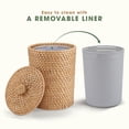 thumbnail image 2 of Bote de basura ecológico 84ECO de ratán con tapa y forro, 2 of 7