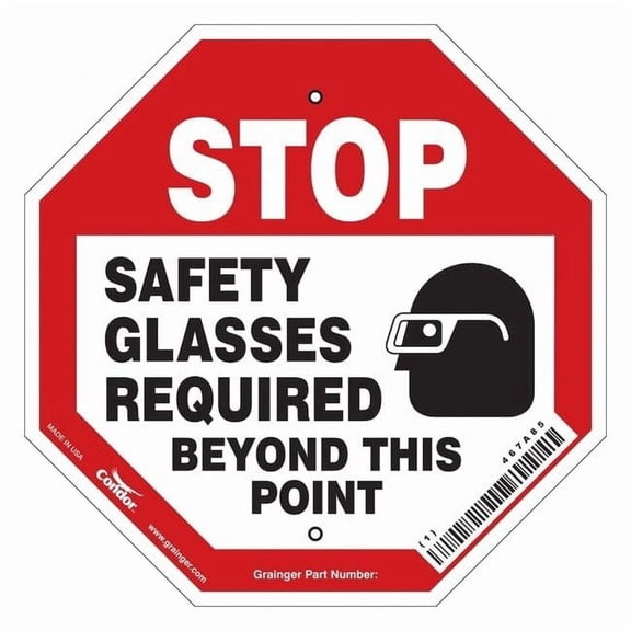 Safety Sign, 12 in Height, 12 in Width, Polyethylene, Octagon, English