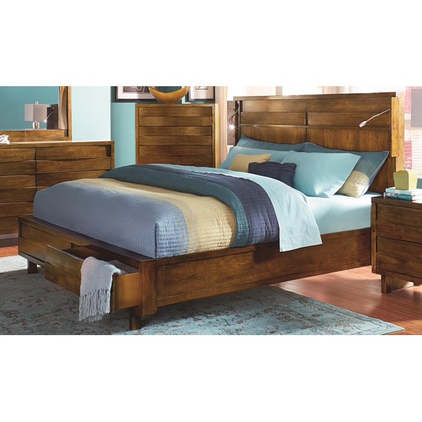 Progressive Furniture North Shore Storage Panel Bed with Reading Lights