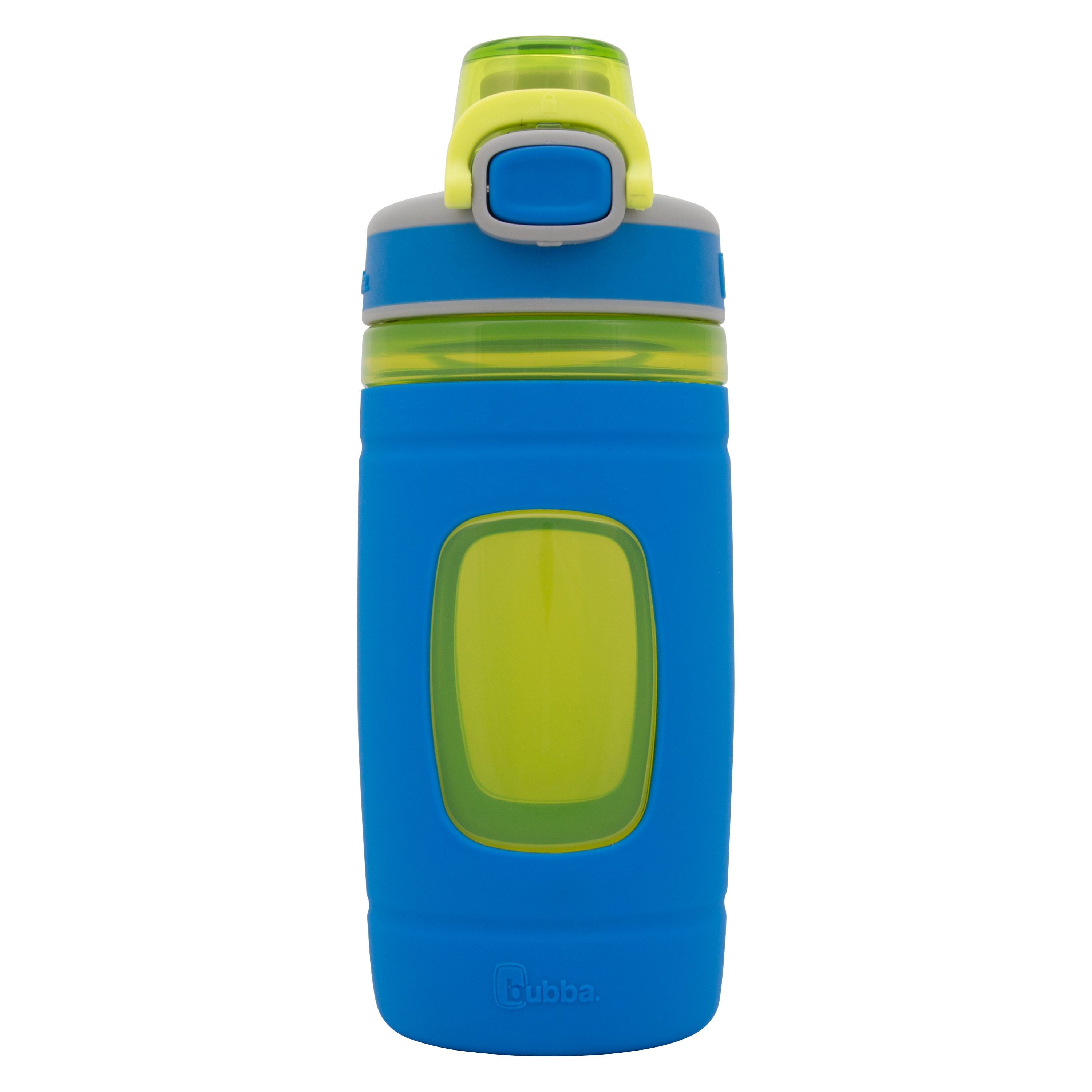 bubba Flo Kids Water Bottle Wide Mouth Lid with Silicone Sleeve in Blue, 16 fl oz.