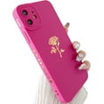 thumbnail image 2 of for iPhone 11 Case(2019 6.1"), Cute Plated Rose Gold Flower with Anti-Fall Lens Cameras Cover Shell, Soft TPU Shockproof Anti-Fingerprint Phone Protection Cases for Women Girls Men,Rose Red, 2 of 14