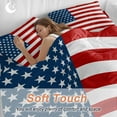 thumbnail image 5 of American Flag Duvet Cover Set, Blue Red USA Flag Soft Duvet Cover Full Size Bedding Set 4 Pieces, 1 Quiltcover and 2 Pillowcases with Zipper, 1 Bed Sheet for All Seasons, 5 of 9