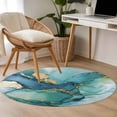 thumbnail image 4 of Round Rug 4Ft Washable Non-Slip, Turquoise Marble Circle Area Rugs for Living Room Bedroom, Abstract Minimalist Art Ombre Blue Indoor Floor Mats Carpet Runner for Home Decor Aesthetic, 4 of 8