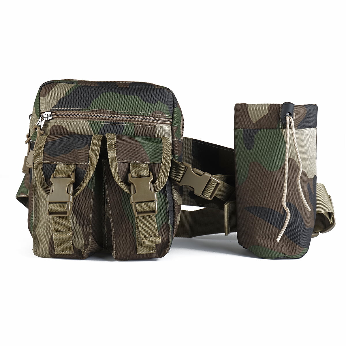 Multifunctional Canvas Tactical Waist Pack, Satchel Bag,Water Bottle