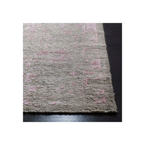 Contemporary Rug - Centennial Wool/Viscose -Silver/Rose-Color:Silver/Rose,Design:Contemporary,Shape:Medium Rectangle,Size:9'L x 6'W