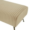 thumbnail image 6 of SAFAVIEH Couture Salome Solid Velvet Contemporary Bench, Light Brown/Antique Brass, 6 of 7