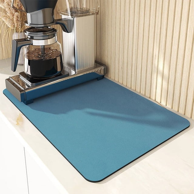 Alfombrilla para máquina de café, alfombrilla de drenaje de barro de diatomeas para barra de cocina, alfombrilla protectora de escritorio absorbente de secado rápido, alfombrilla aislante térmica sin