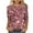 #211-Pink, variant on Sequin Top for Women, Sparkling Three-Quarter Sleeve Pullover with Crew Neck, Casual Glam Shirt