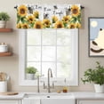 thumbnail image 2 of Sunflower Valance Curtain Bee Yellow Floral Summer Window Valances Rod Pocket Short Curtains Window Treatments for Kitchen Bedroom Bathroom Laundry 56" x 16", 2 of 9