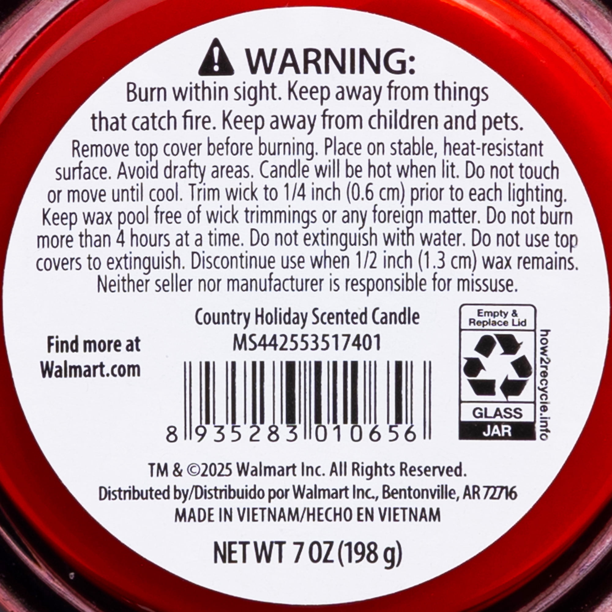 Mainstays 1-Wick Glass Jar Candle, Umm You're Really Hard to Shop For, Country Holiday Scent, 7 oz