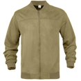 thumbnail image 5 of MXALUOB Bomber Jacket for Men Faux Suede Solid Color Ribbed Cuff Fashion Coats Full Zip Casual Regular Fit Flight Jacket with Pocket, 5 of 5