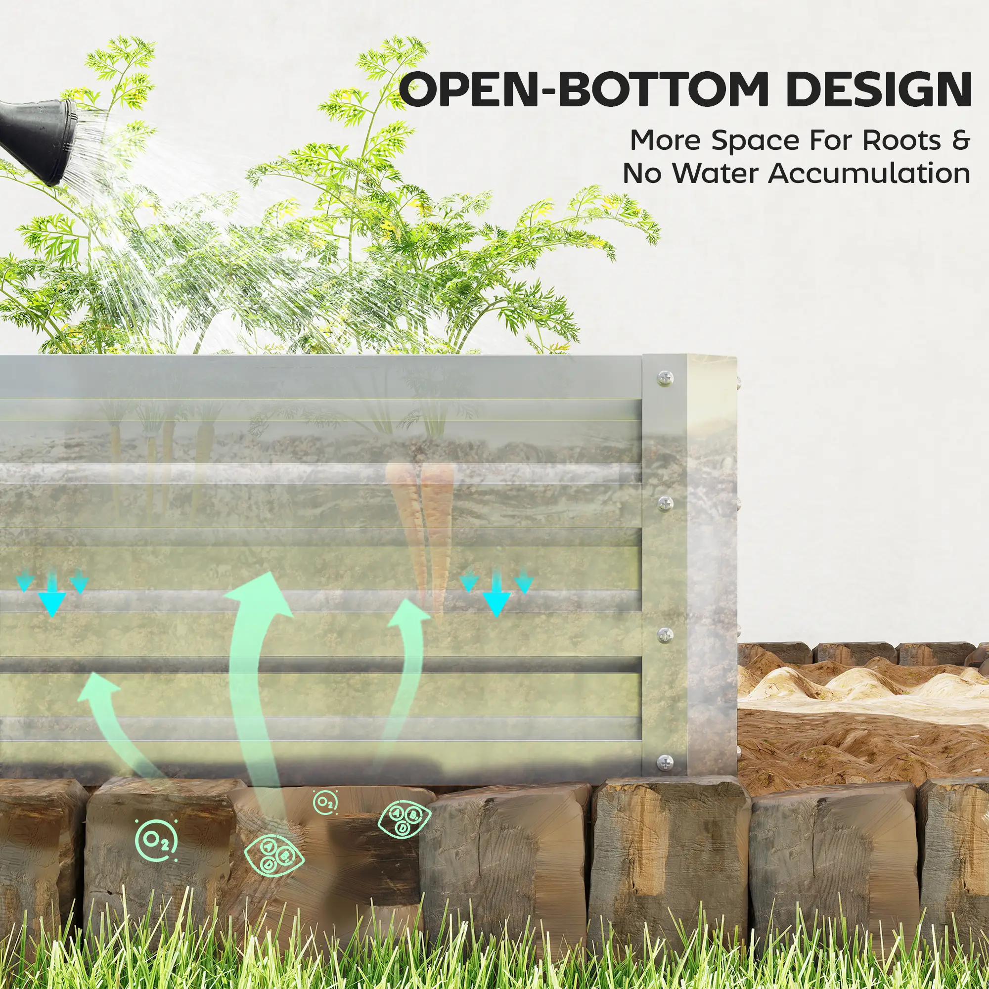Raised Garden Bed with PE Greenhouse