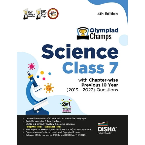 Olympiad Champs Science Class 7 with Chapter-wise Previous 10 Year (2013 - 2022) Questions 4th Edition Complete Prep Gui, (Paperback)