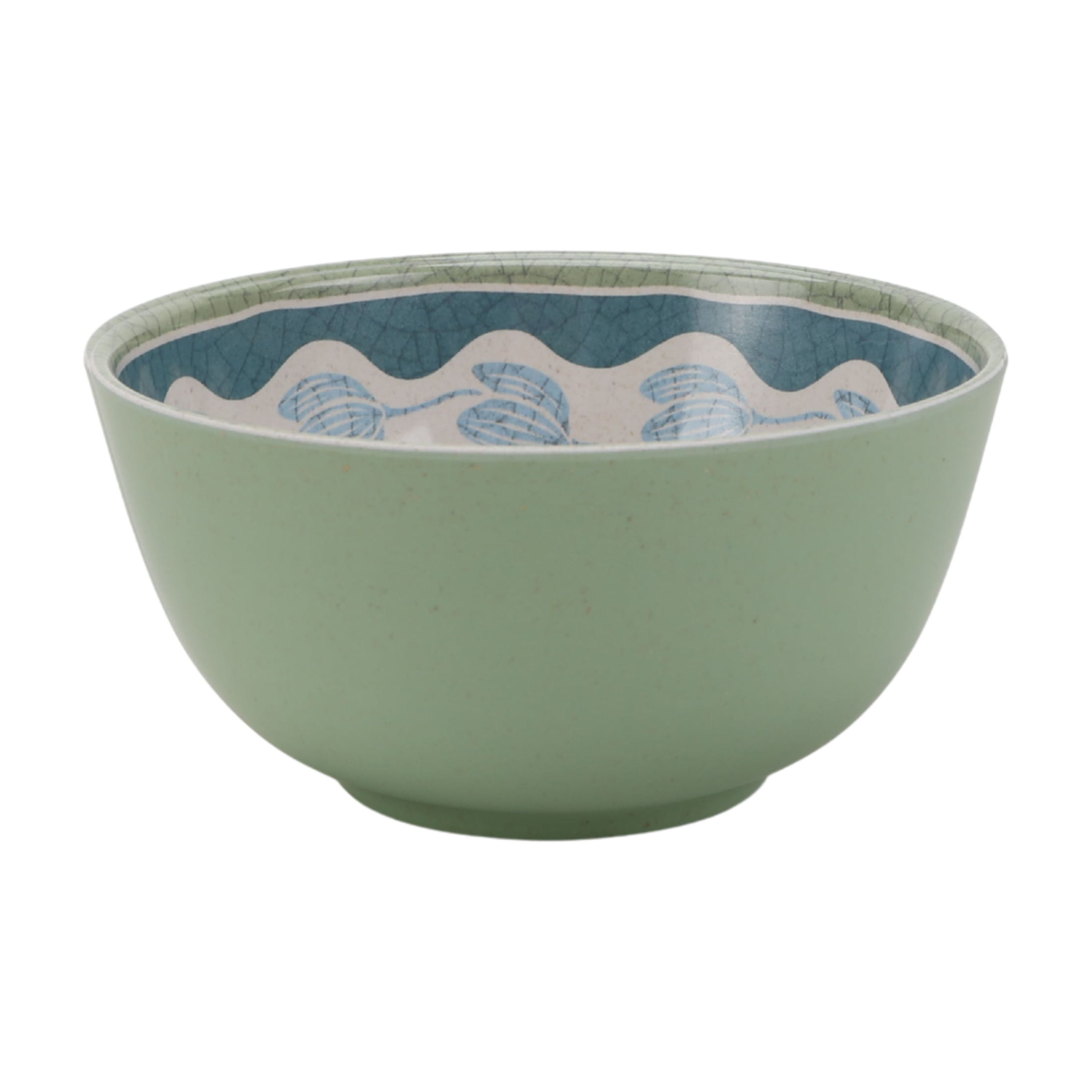 Better Homes & Gardens 12 Piece Bamboo Melamine Green Floral Dinnerware Set