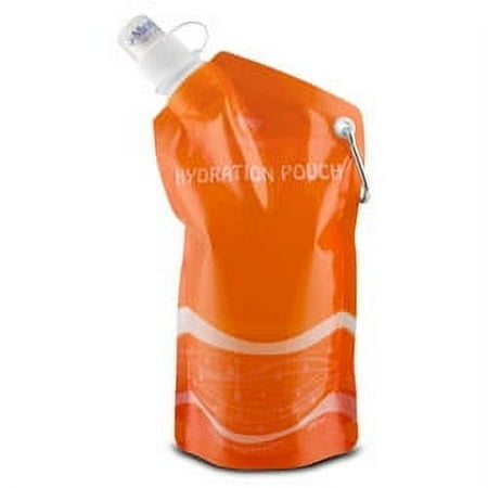 

Eco-Highway Hydration Pouch: Collapsible Reusable 20oz Water Bottle (Orange)