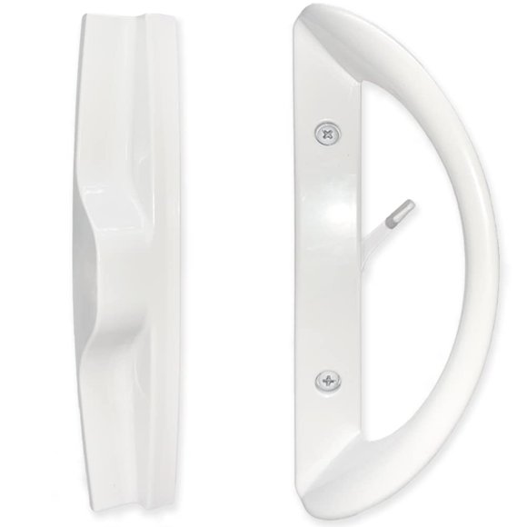 Juego de manija para puerta corrediza de patio ALLYWASAI estilo mortise, blanco