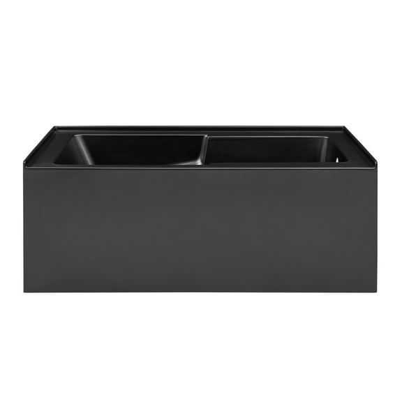 Voltaire 60" x 32" Right-Hand Drain Alcove Bathtub with Apron in Matte Black