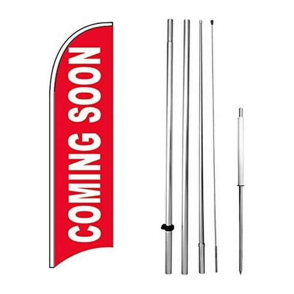 Coming Soon - Windless Feather Swooper Flag Banner Sign Kit rb-h