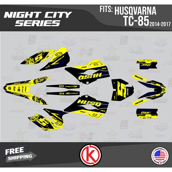 Kalair GFX Graphics Kit for Husqvarna TC85 (2014-2017) Night-city Series