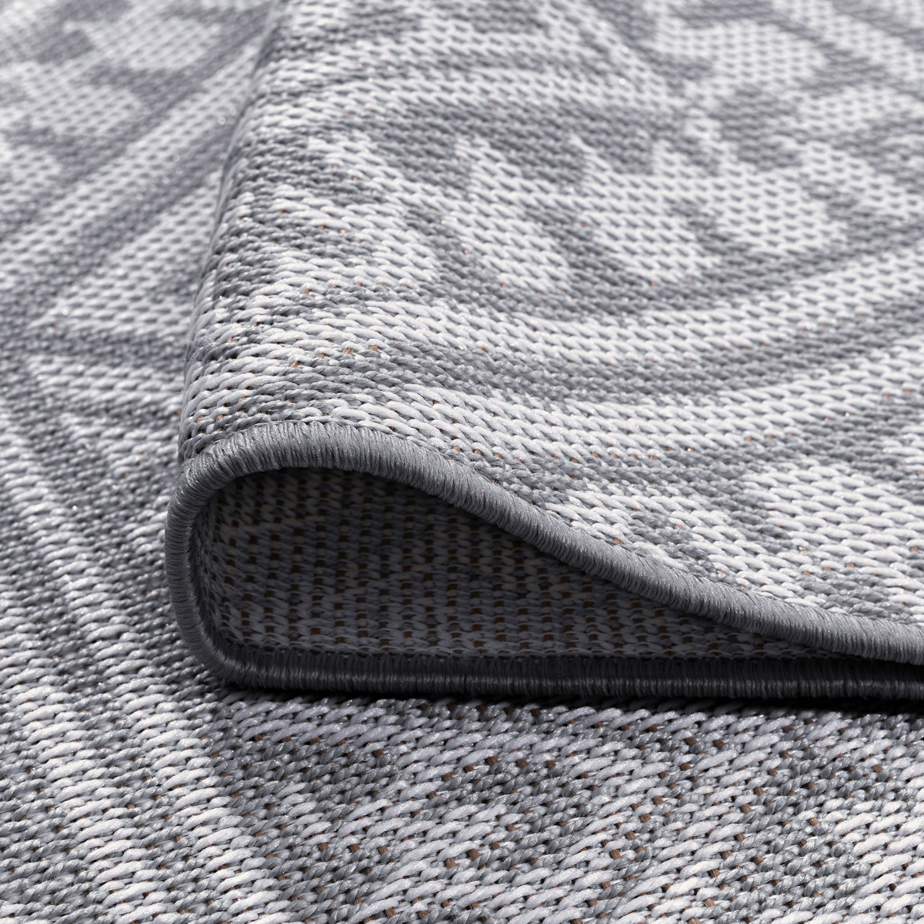 2x8 Water Resistant, Indoor Outdoor Runner Rugs for Patios, Hallway, Entryway, Deck, Porch, Balcony or Kitchen | Outside Area Rug for Patio | Gray, Tribal | Size: 2'2'' x 7'3''