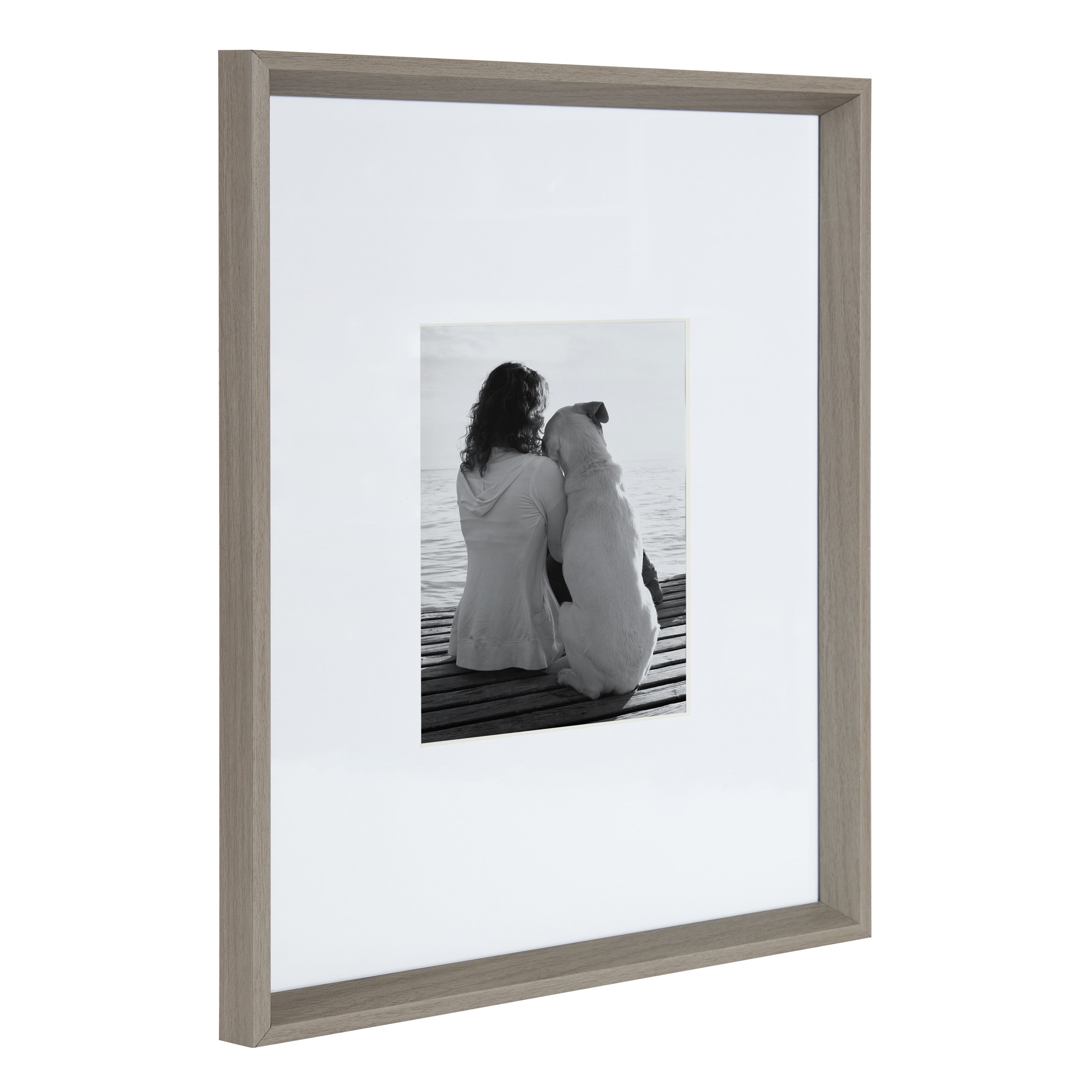 Kate and Laurel Calter Modern Wall Picture Frame Set, Gray 16x20 matted to 8x10, Pack of 3
